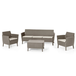 Salemo Triple Sofa Set Cappuccino