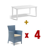 Futura Table White + Iowa Chair (4pcs) (Assembly For Chairs Only)