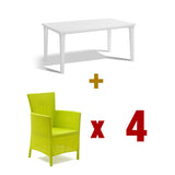 Futura Table White + Iowa Chair (4pcs) (Assembly For Chairs Only)