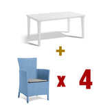 Futura Table White + Iowa Chair (4pcs) (Assembly For Chairs Only)