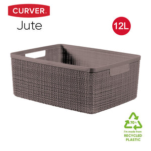 Jute Medium Basket 12L Peppercorn