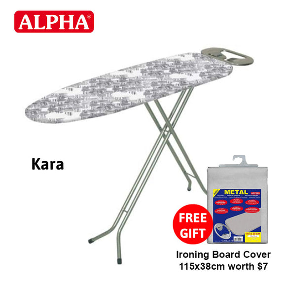 Kara Ironing Board 110 x 34 Silver + Free Gift