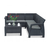 Corfu II Relax L Shape Corner Outdoor Sofa Set Graphite