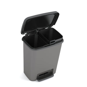 Compatta Recycling Pedal Bin 12L + 12L Grey