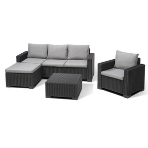 Moorea 5 Seat Garden Lounge Set Graphite