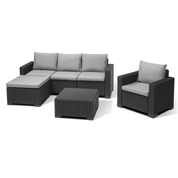 Moorea 5 Seat Garden Lounge Set Graphite