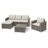 Moorea 5 Seat Garden Lounge Set Cappuccino + Free Delivery