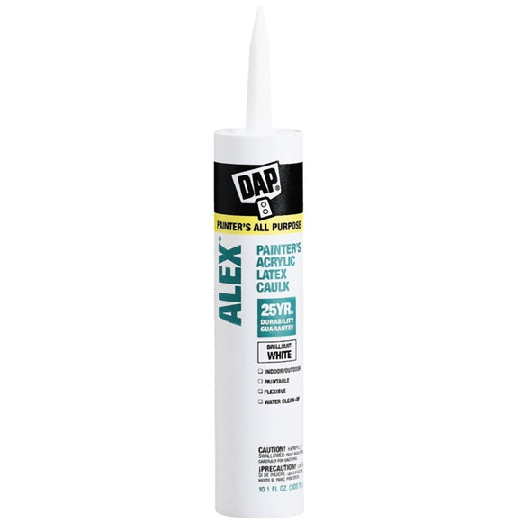 DAP CAULK ACRY PAINTER WHT 10.1OZ, Size 10.1 OZ, Color White, Usage For caulking and sealing windows and door frames, Model# 18670