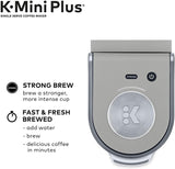 Keurig K-Mini Plus Coffee Maker, Single Serve K-Cup Pod Coffee Brewer, Comes With 6 to 12 Oz. Brew Size, K-Cup Pod Storage, and Travel Mug Friendly, Studio Gray