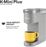 Keurig K-Mini Plus Coffee Maker, Single Serve K-Cup Pod Coffee Brewer, Comes With 6 to 12 Oz. Brew Size, K-Cup Pod Storage, and Travel Mug Friendly, Studio Gray