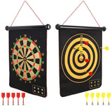 Mixi Magnetic Dart Board for Kids, Outdoor Toys Kids Games Double Sided Dart Board Games Set for Boys with 10 Darts, Best Toys Gifts for Teenage Boys Girls Age 5 6 7 8 9 10 11 12 13 14 15 16 Years