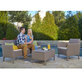Salemo Triple Sofa Set Cappuccino