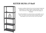 Sigma 15" 5 Tier Open Shelf Black