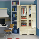 Slim Wardrobe with 3 Shelves + 2 Drawers