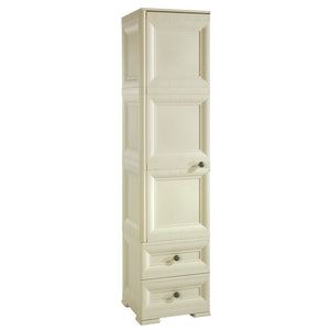 Slim Wardrobe with 3 Shelves + 2 Drawers