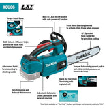 Makita XCU06T 18 Volt 10 Inch 5.0Ah LXT Brushless Top Handle Chain Saw Kit