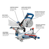 Bosch GCM18V-08N 18V 8-1/2′′ Cordless Single Bevel Slide Miter Saw – Bare Tool