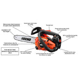 Echo CS-271T-12 26.9cc 12′′ 2 Stroke Gas Lightweight Durable Top Handle Chainsaw