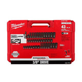 Milwaukee 49-66-7009 SHOCKWAVE 3/8′′ Impact Duty SAE/Metric Socket Set – 43 PC
