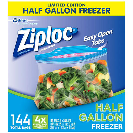 Ziploc Half Gallon Freezer Bags (144 ct.)