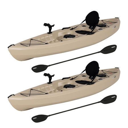 Lifetime 10′ Tamarack Angler Kayak, 2 Pack With Paddles
