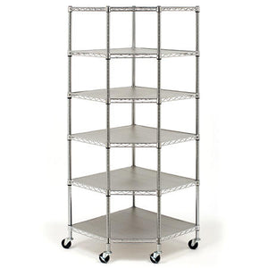 Seville Classics NSF-Certified Heavy-Duty Steel 6-Level Corner Shelf