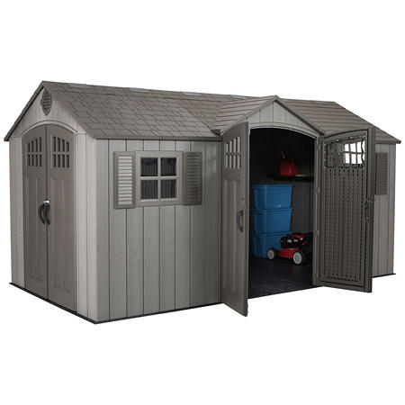 Lifetime 15′ x 8′ Rough Cut Dual-Entry Outdoor Storage Shed