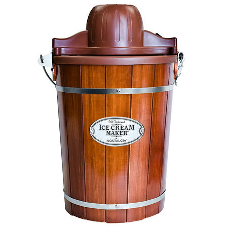 Nostalgia 6-Quart Wood Bucket Ice Cream Maker