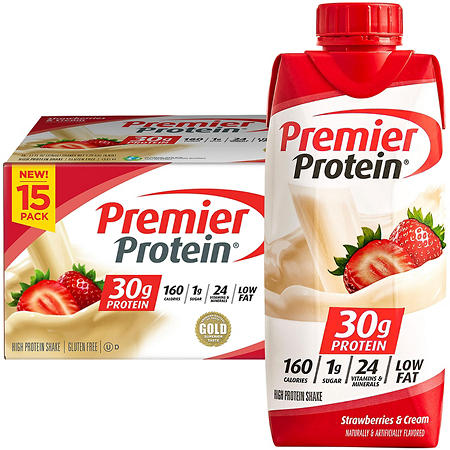 Premier Protein High Protein Shake, Strawberries & Cream (11 fl. oz., 15 pk.)