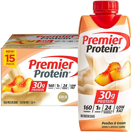 Premier Protein 30g High Protein Shake, Peaches & Cream (11 fl. oz., 15 pk.)