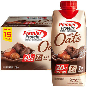 Premier Protein 20g Protein with Oats Shake, Chocolate Hazelnut (11 fl. oz., 15 pk.)