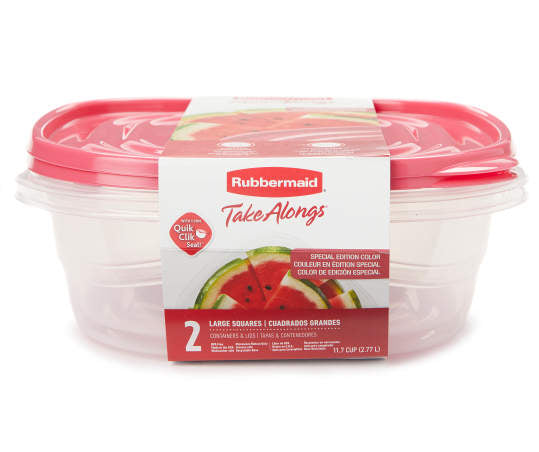 Rubbermaid TakeAlongs 11.7 Cup Large Squares, 2 Pack