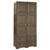 Tall Wardrobe with 4 Drawers Brown