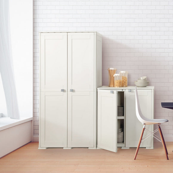 Simplex Tall Cabinet 5 Compartments Cream + Free Delivery