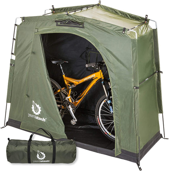 YardStash 3 Sheds & Outdoor Storage – Heavy Duty, Portable, Space Saving Bike Shed Tent – All Weather Tarpaulin Protects from Rain, Wind & Snow w/ Bonus Carry Bag – Camping Accessories