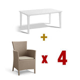 Futura Table White + Iowa Chair (4pcs) (Assembly For Chairs Only)