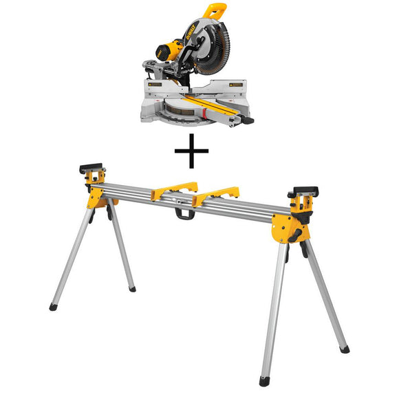 DEWALT 15 Amp Corded 12 in. Sliding Miter Saw with Bonus Heavy-Duty Miter Saw Stand