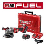 Milwaukee M18 FUEL 18-Volt Lithium-Ion Brushless Cordless 4-1/2 in. /5 in. Grinder with Paddle Switch Kit w/(2) 5.0 Ah Batteries