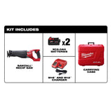 Milwaukee M18 FUEL 18-Volt Lithium-Ion Brushless Cordless SAWZALL Reciprocating Saw Kit W/(2) 5.0Ah Batteries, Charger & Hard Case