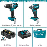Makita 18-Volt LXT Lithium-Ion Brushless Cordless Hammer Drill and Impact Driver Combo Kit (2-Tool) w/ (2) 4Ah Batteries, Bag