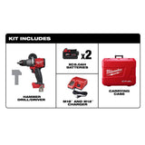 Milwaukee M18 Fuel 18-Volt Lithium-Ion Brushless Cordless 1/2 in. Hammer Drill Driver Kit with Two 5.0 Ah Batteries and Hard Case