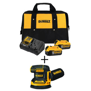 DEWALT 20-Volt MAX XR Cordless Brushless 5 in. Random Orbital Sander with (2) 20-Volt Batteries 5.0Ah & Charger