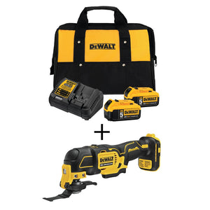 DEWALT ATOMIC 20-Volt MAX Cordless Brushless Oscillating Multi-Tool with (3) 20-Volt Batteries 5.0Ah & Charger