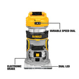 DEWALT 20-Volt MAX XR Cordless Brushless Jigsaw with Brushless Router & (2) 20-Volt 5.0Ah Batteries