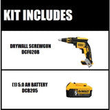 DEWALT 20-Volt MAX XR Cordless Brushless Drywall Screw Gun with (1) 20-Volt 5.0Ah Battery & Charger