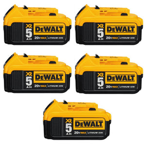 DEWALT 20-Volt MAX XR Premium Lithium-Ion 5.0Ah Battery Pack (5-Pack)