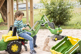 toys John Deere Pedal Tractor with Working Loader and Backhoe Digger, Youth Ages 3+