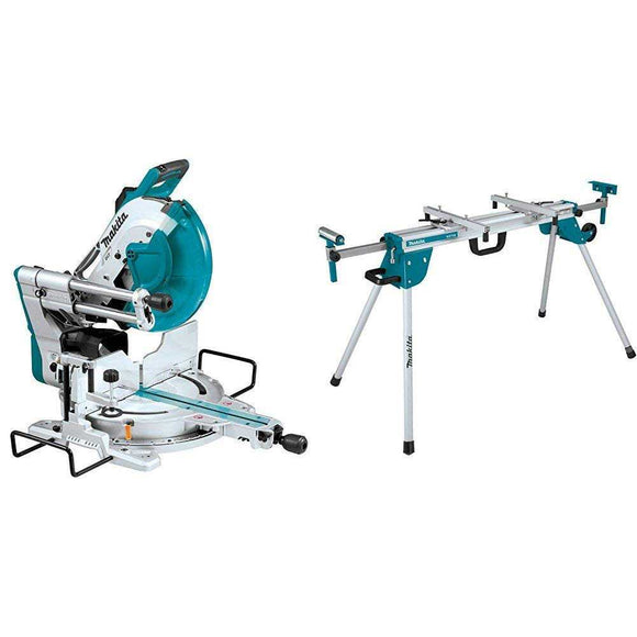 Makita LS1219L 12-Inch Dual-Bevel Sliding Compound Miter Saw with Laser & WST06 Compact Folding Miter Saw Stand
