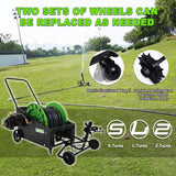 Mechanical Fully Automatic Irrigation Garden Hose Reel Cart, 131Ft Retractable Water Planting Truck with Convenient Hose Guide, Irrigation for Gardens, Lawn, Farm, Pasture