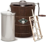 Hand Cranked Ice Cream Maker with Appalachian Series Wooden Bucket, 6 Quart (PBWMIMH612-SHP)